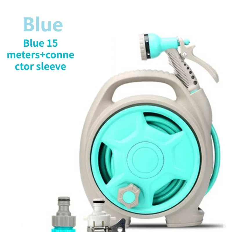 Mini Garden Hose Reel Set & High-Pressure Water Gun – 15m