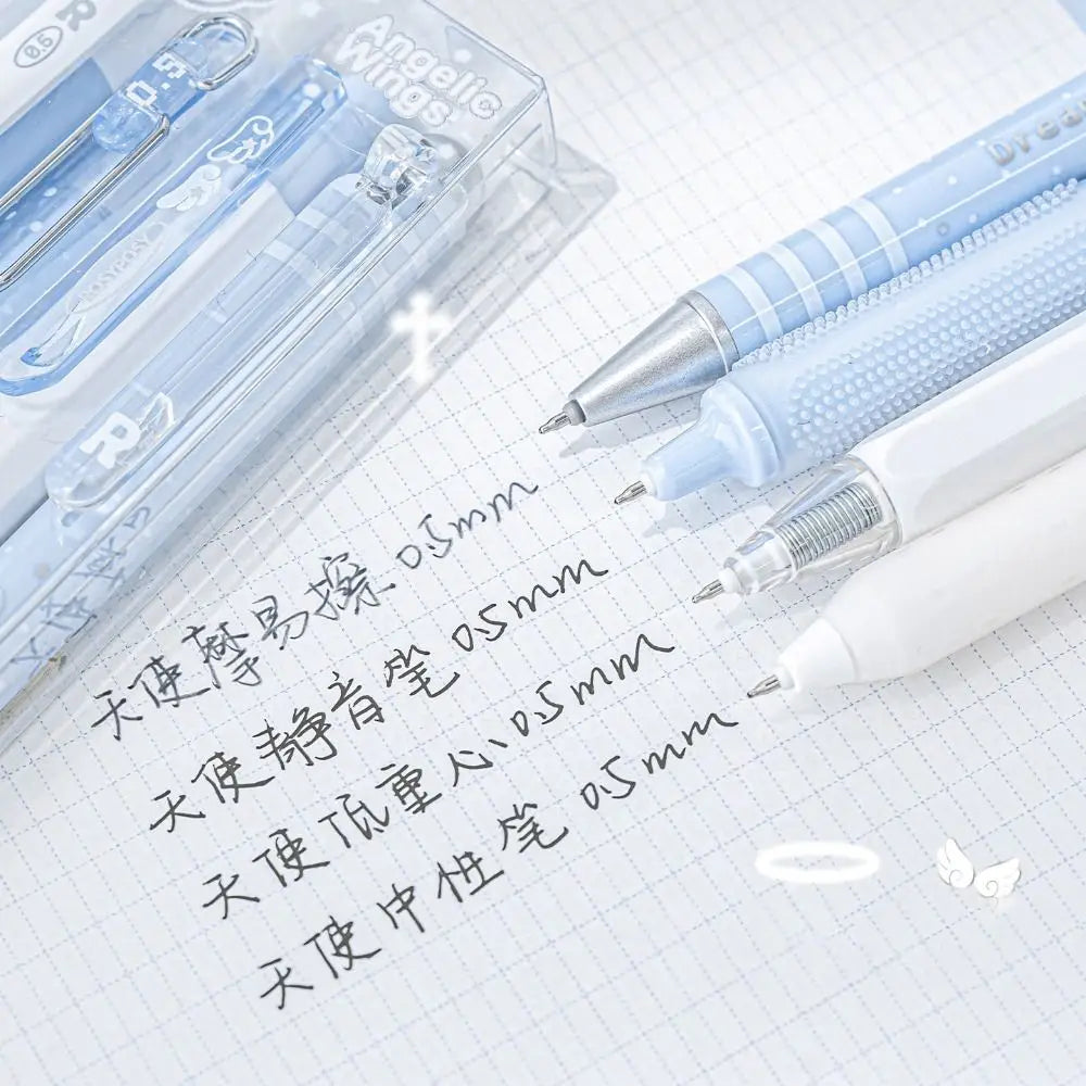 Pearl Angel Gel Pen Set 4-Pack | 0.5mm Black Ink Smooth Write
