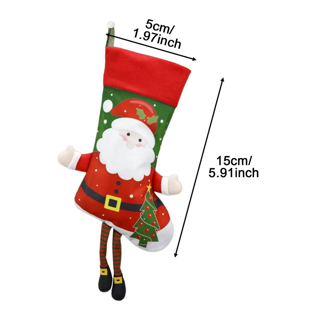 Christmas Stocking Gift Bag – Fireplace & Tree Hanging Decor