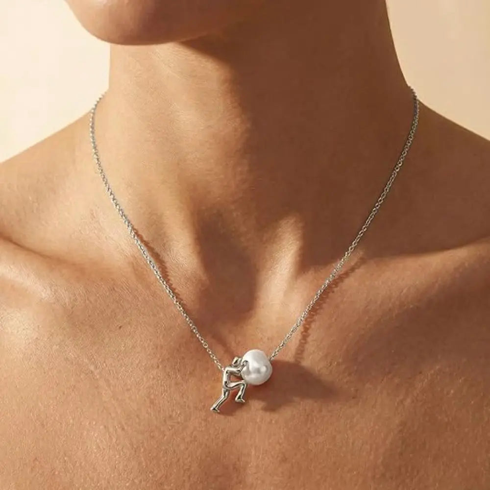 Sisyphus Pendant Necklace – Perseverance Symbol Silver Jewelry