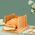 Bamboo Bread Slicer with Crumb Tray | Foldable Loaf Guide