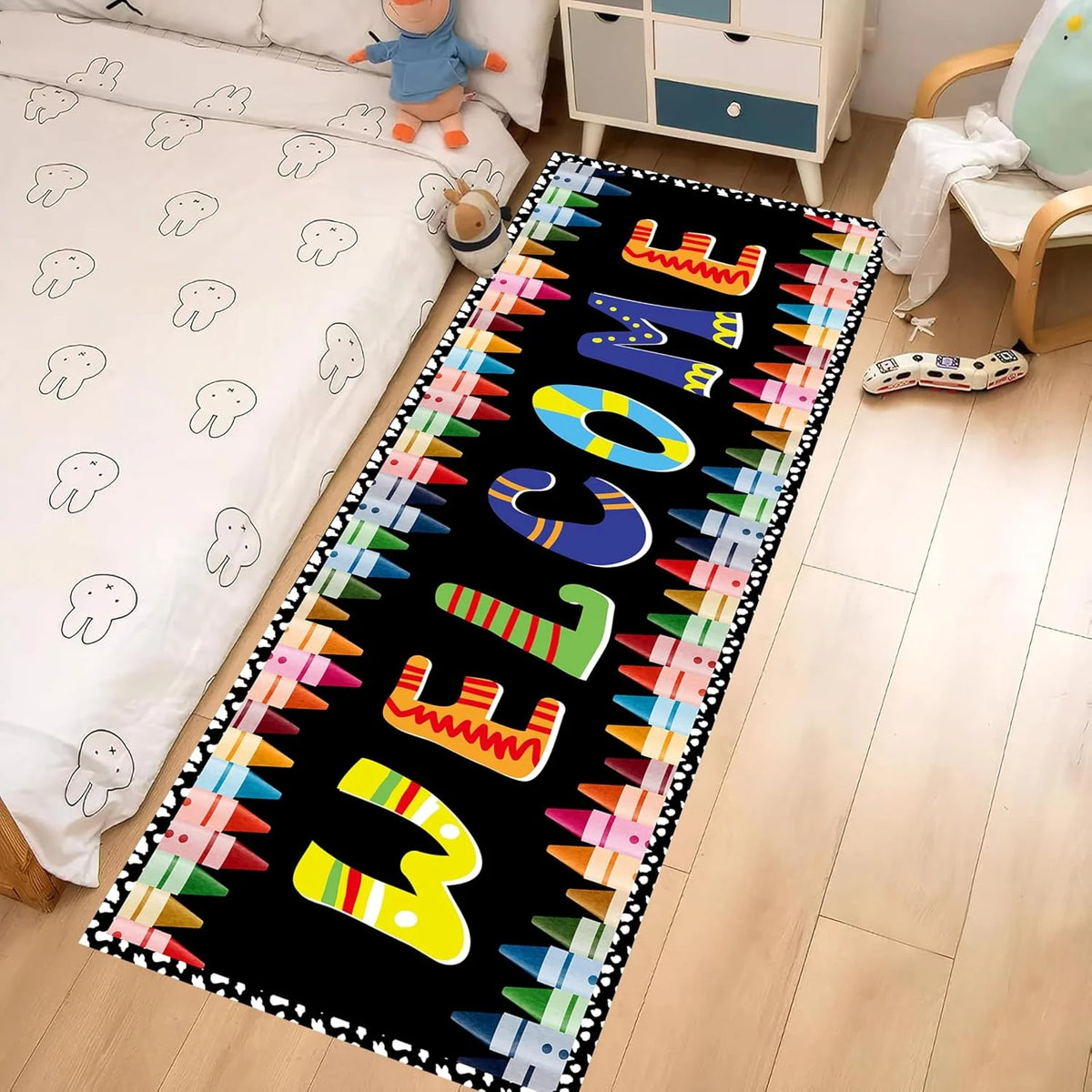 Hopscotch Runner Rug – Colorful Numbers Anti-Slip Kids Carpet