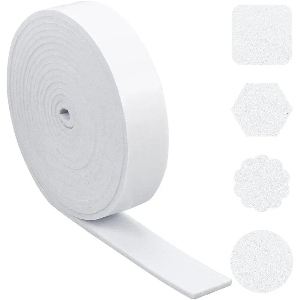 Self-Adhesive Felt Tape 164ft White Furniture Floor Protector