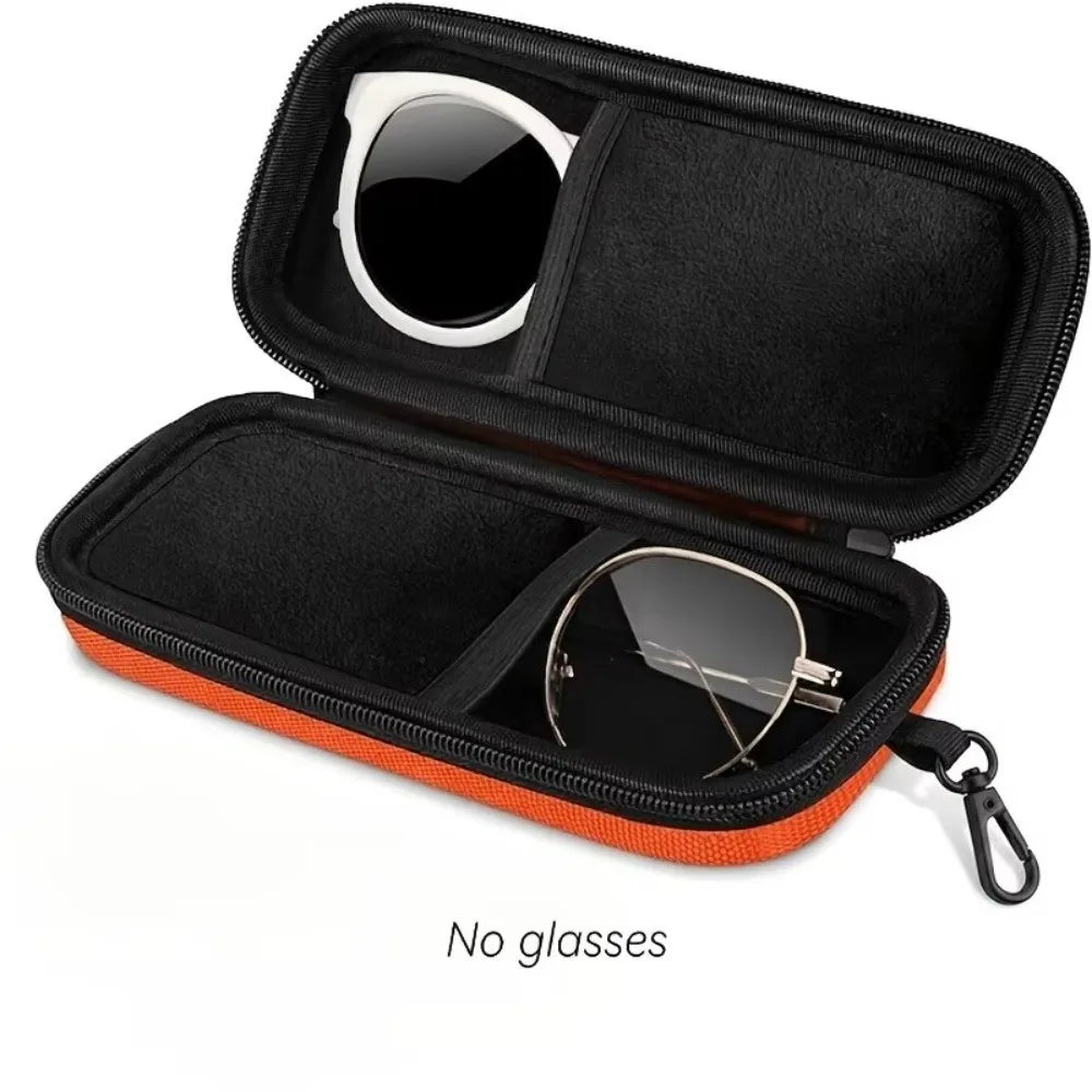 Hard Shell Double Compartment Eyeglasses Case | EVA Zipper