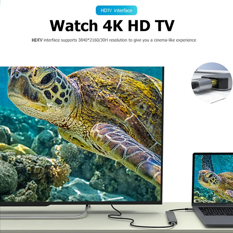OULLX 5-in-1 USB-C Hub – HDMI 4K, USB 3.0 & PD Charging