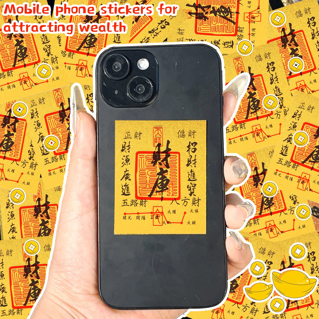 Mini Lucky Gold Foil Stickers – Phone, Laptop & Home Décor