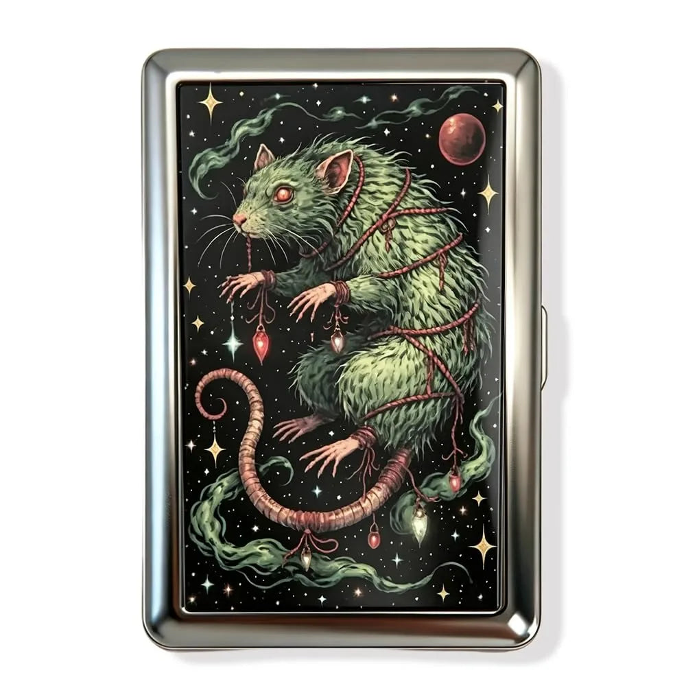 Vintage Metal Card Case – Flip-Open Compact Pocket Holder