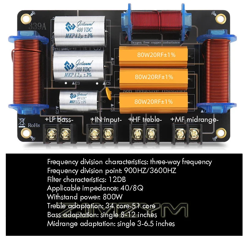 3-Way Speaker Crossover Network | 10–12 Inch, 200W+