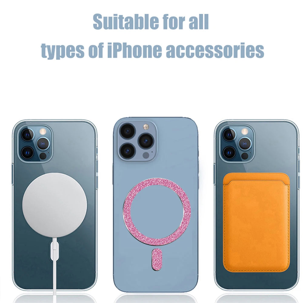 Glitter Magnetic Metal Ring Plate for MagSafe iPhone & Android