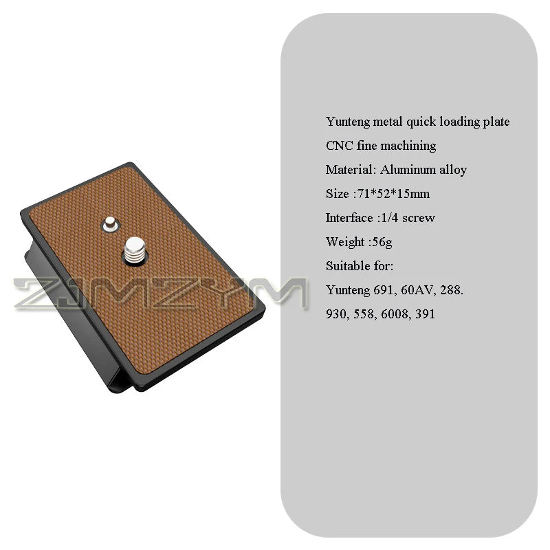 Yunteng 691 Quick Release Plate – Aluminum DSLR & Video Tripod