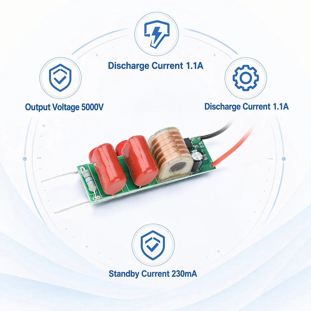 DC 3.7V to 5000V Step-Up Arc Pulse High-Voltage Module