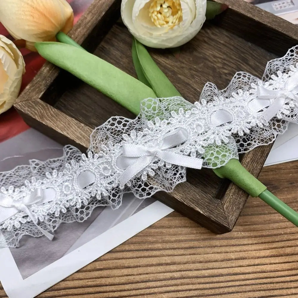 1 Yard Pleated Bow Lace Trim Ribbon – Sewing & Wedding Décor