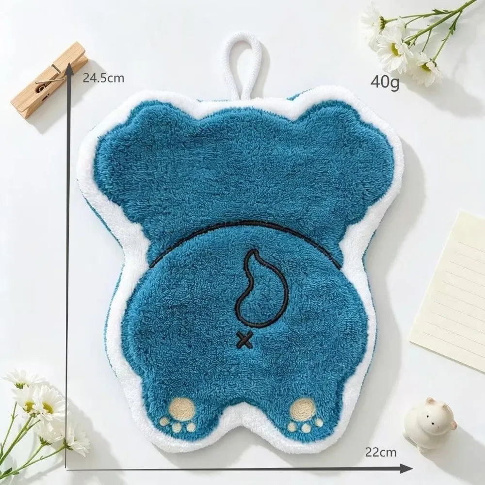 Cute Animal Coral Fleece Hanging Hand Towel – Kids & Kitchen