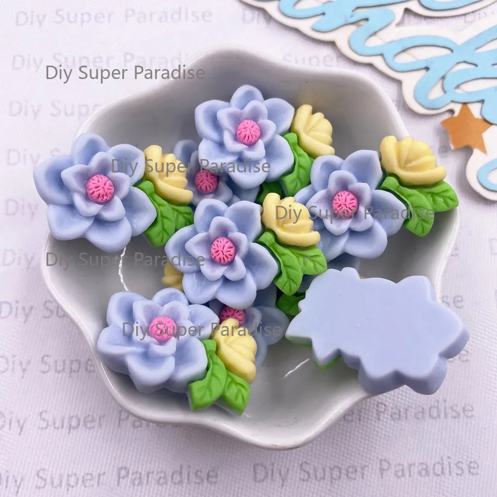 10PCS Resin Lotus Flatback Figurines | DIY Craft Embellishments