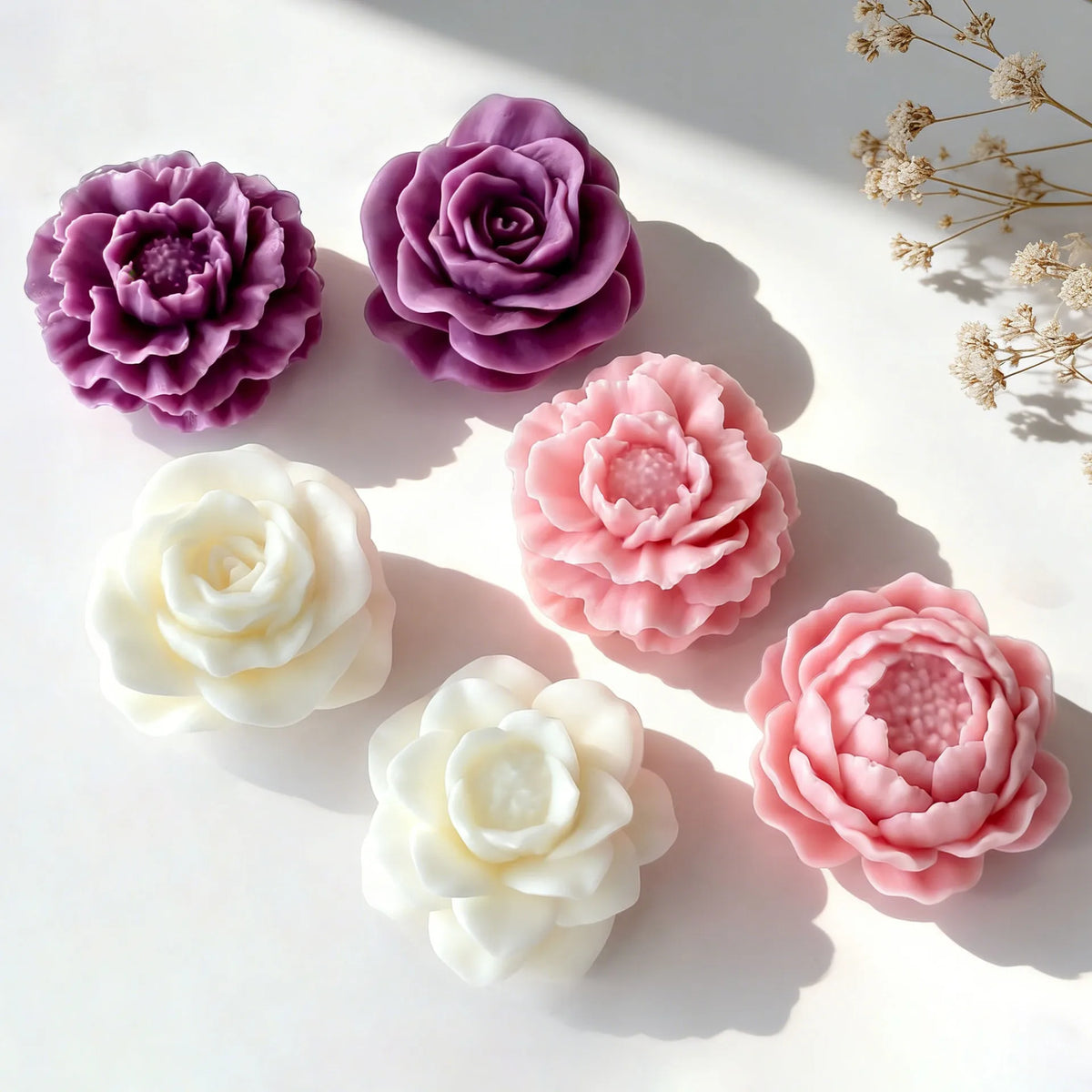 3D Peony Rose Silicone Mold – Candle, Resin & Cake DIY Mold