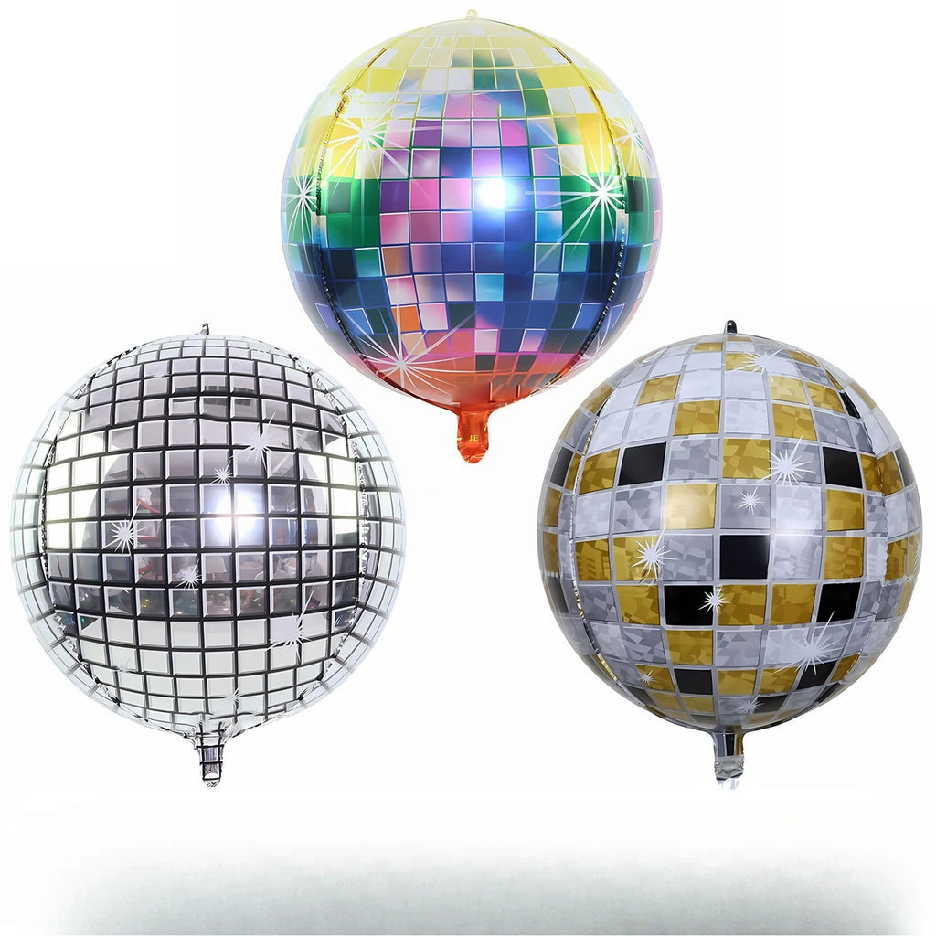 22" 4D Disco Ball Foil Balloons 20PCS – Laser Mylar Party Decor