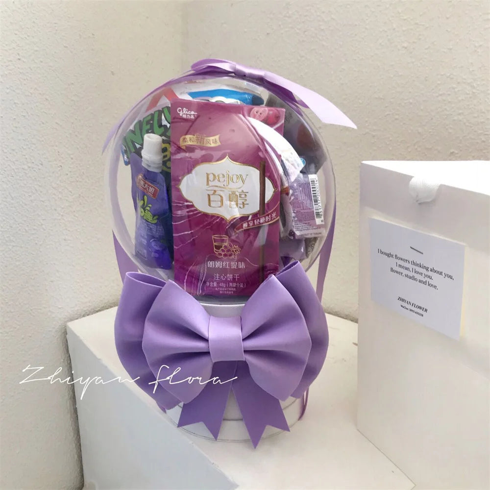 Acrylic Bobo Ball Flower Box Set – Bow Hug Bucket Gift Wrap