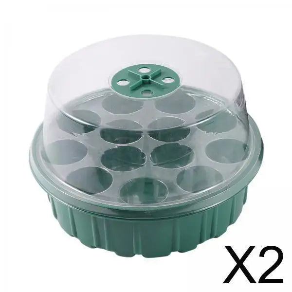 13-Cell Seed Starter Tray Kit with Humidity Dome – 2-Pack