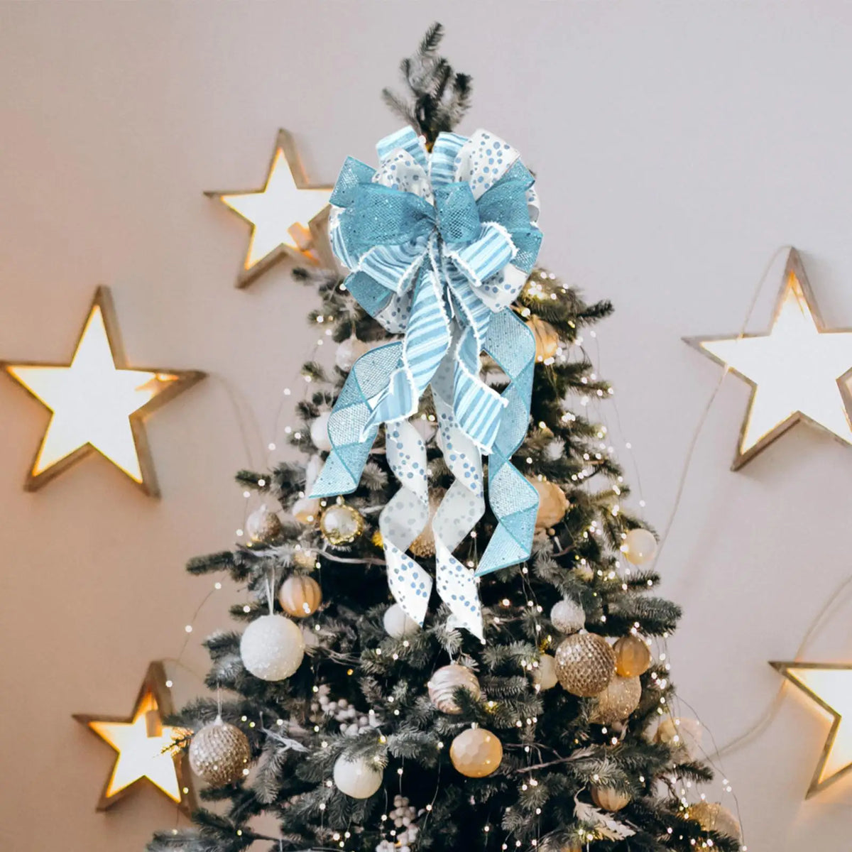 Large Christmas Tree Topper Bow – Wreath & Door Xmas Decor