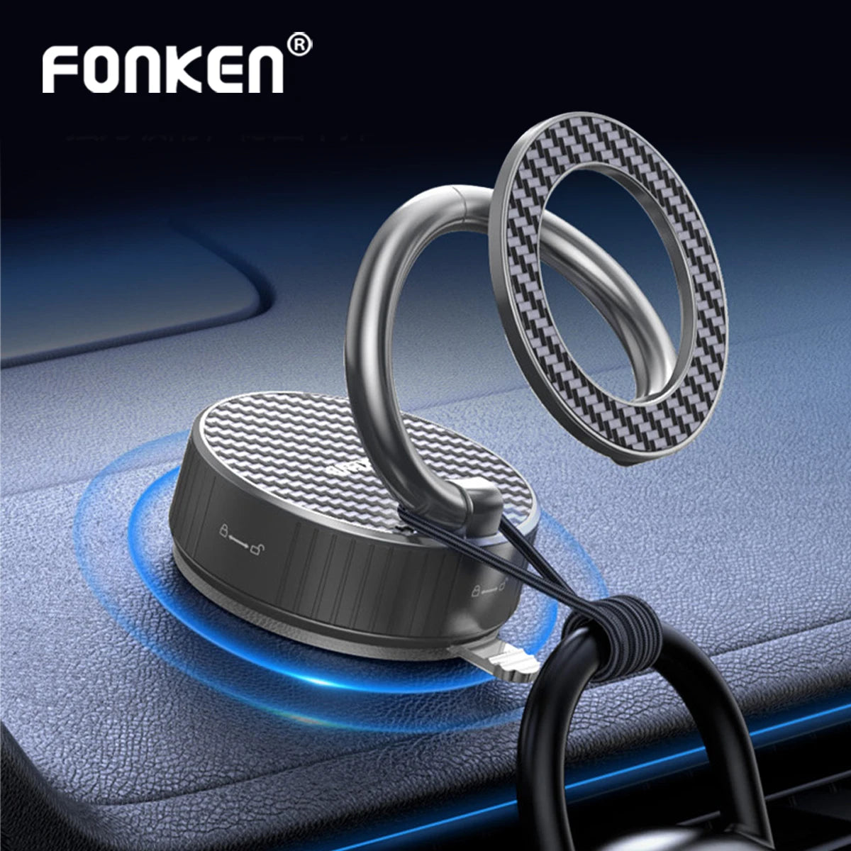 MagSafe Magnetic Car Phone Mount – 360° Suction Cup Holder