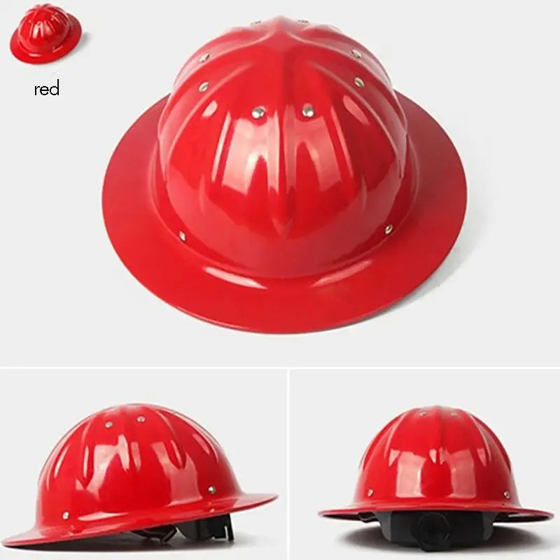 Aluminum Full Brim Hard Hat – 4-Point Ratchet Safety Helmet