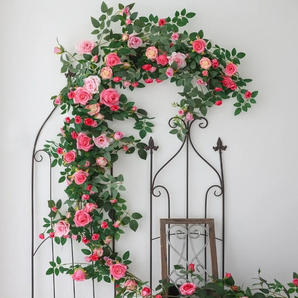 190cm Artificial Rose Vine | Silk Hanging Flower Rattan Decor