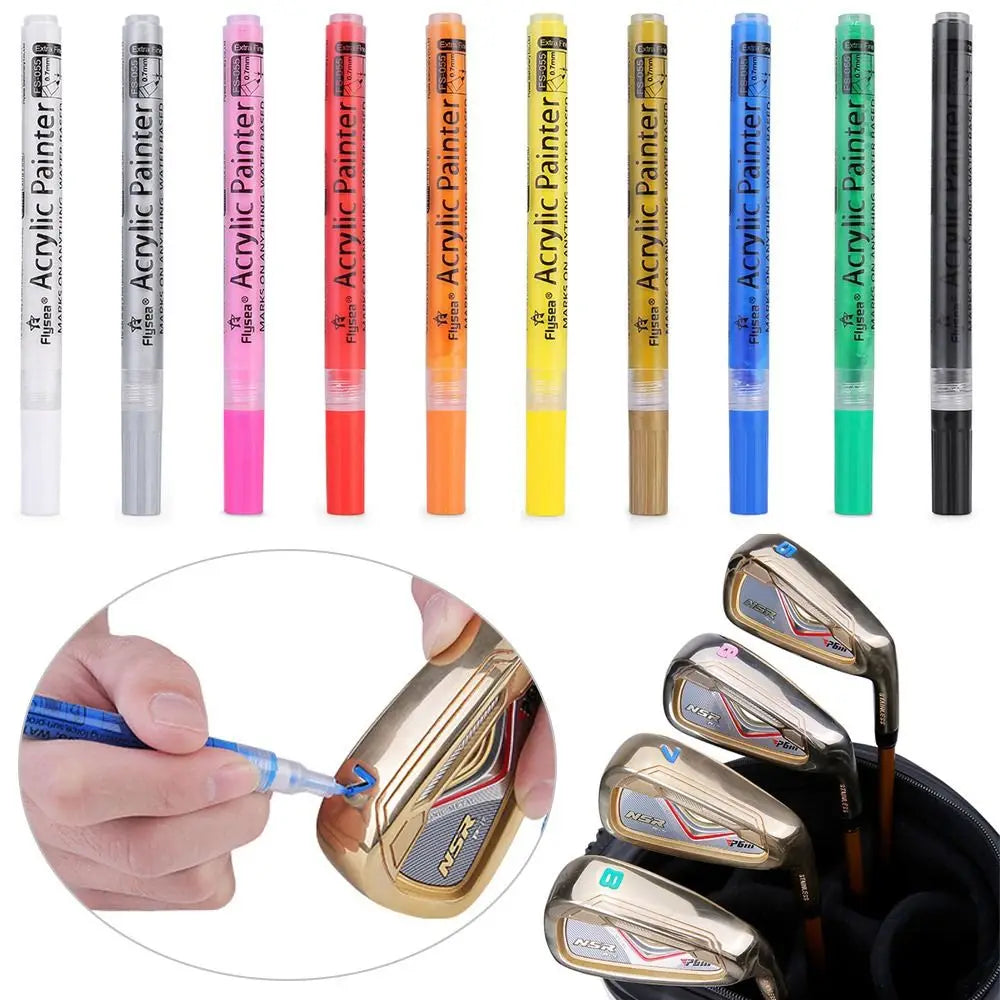 Acrylic Golf Club Color Paint Pen – 10 Colors, Waterproof