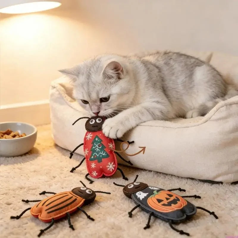 Catnip Cockroach Cat Toy – Soft Felt Interactive Indoor Toy