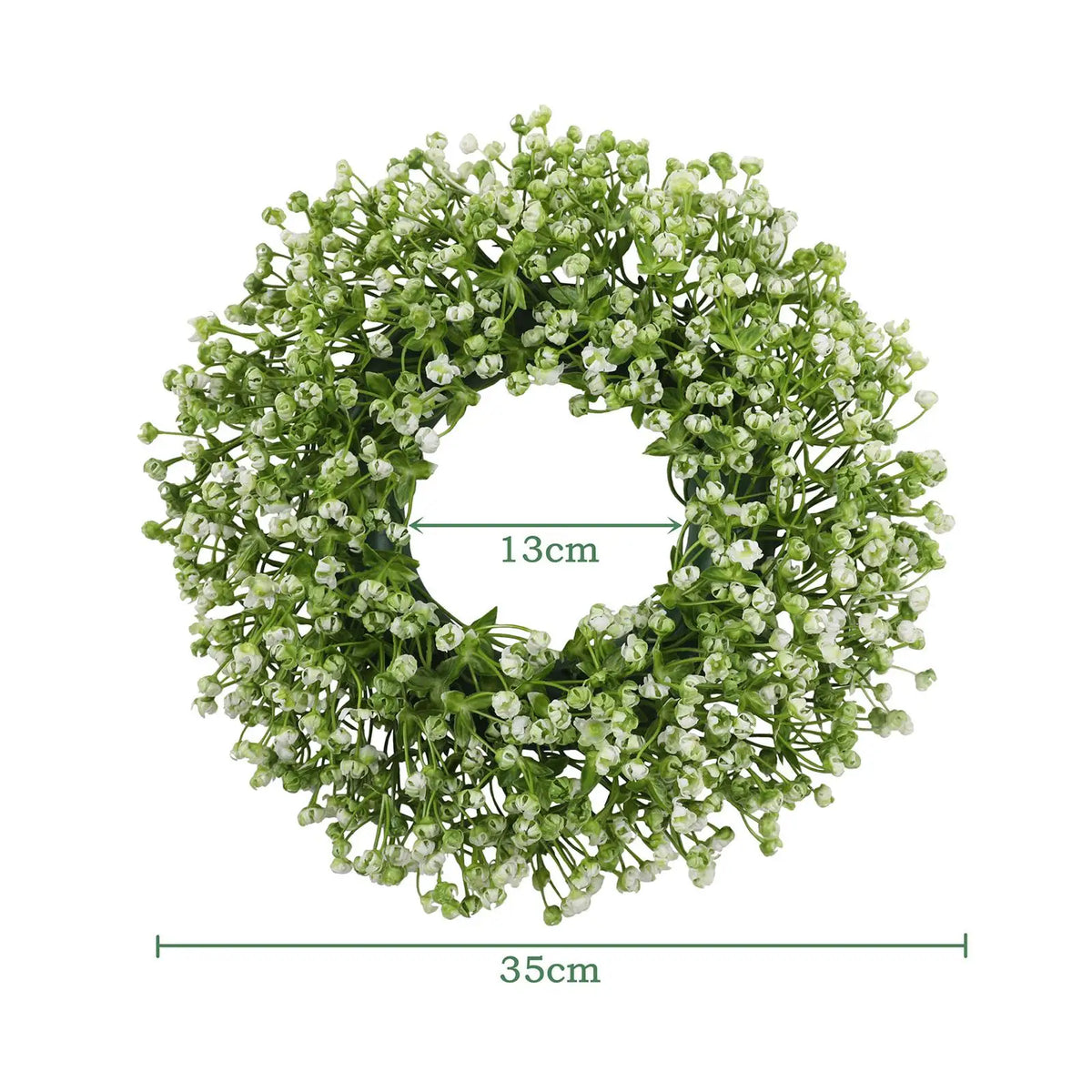 Farmhouse Greenery Artificial Door Wreath – Round Floral Decor