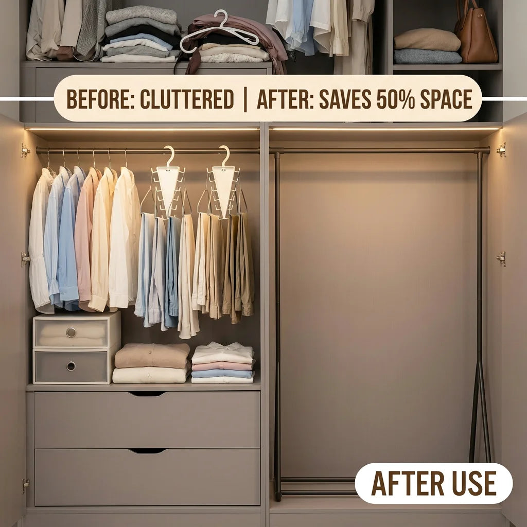 360° Rotating Double-Sided Closet Hanger with 12 Hooks