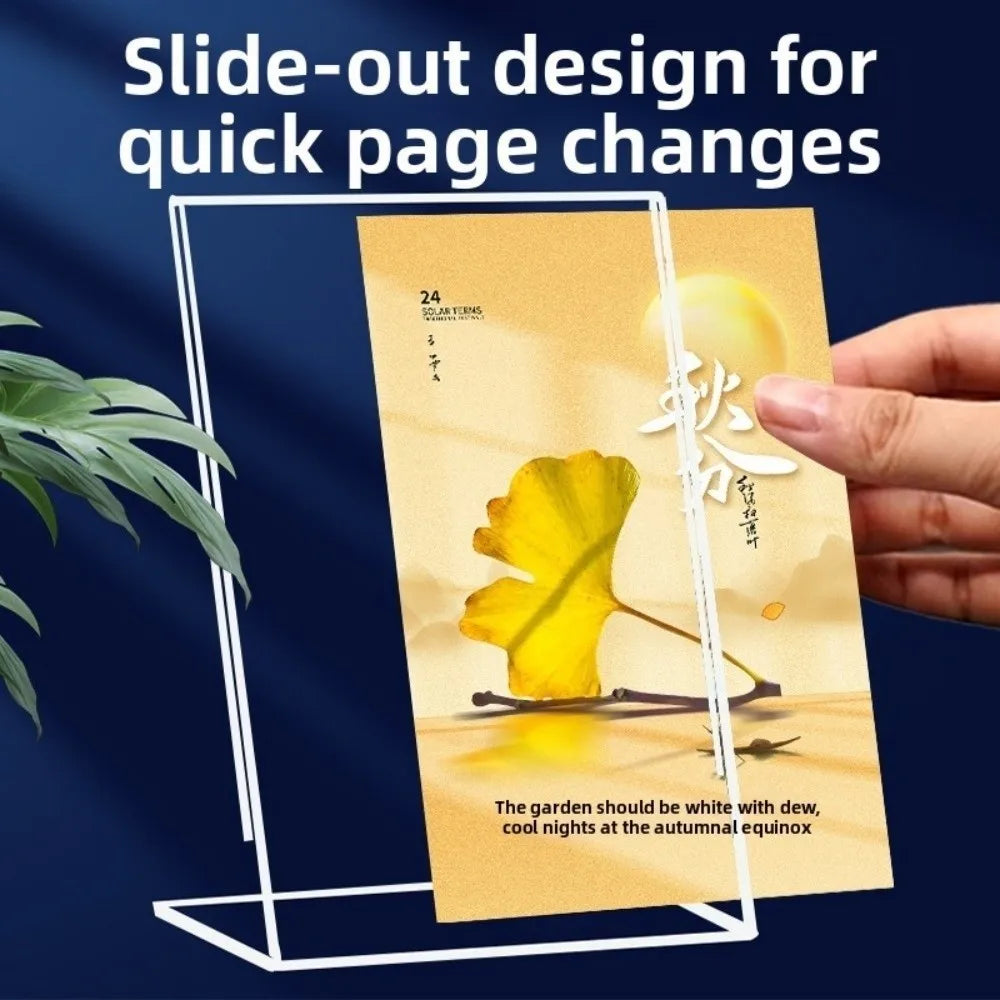 A4/A5 Clear Acrylic L-Type Table Sign & Menu Display Stand