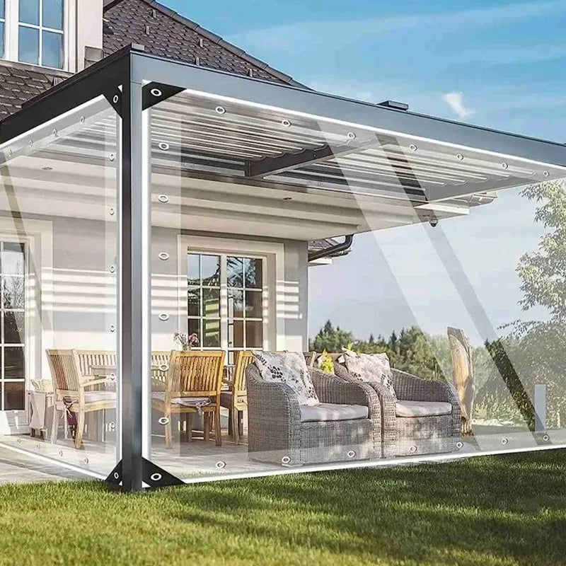 0.35mm Clear PVC Waterproof Tarp – Balcony, Garden & Greenhouse