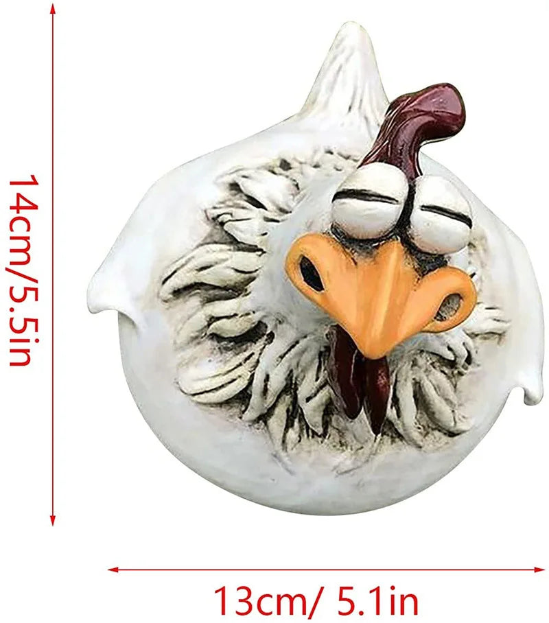 Big-Eyed Chicken Garden Ornament – Fence & Courtyard Decor