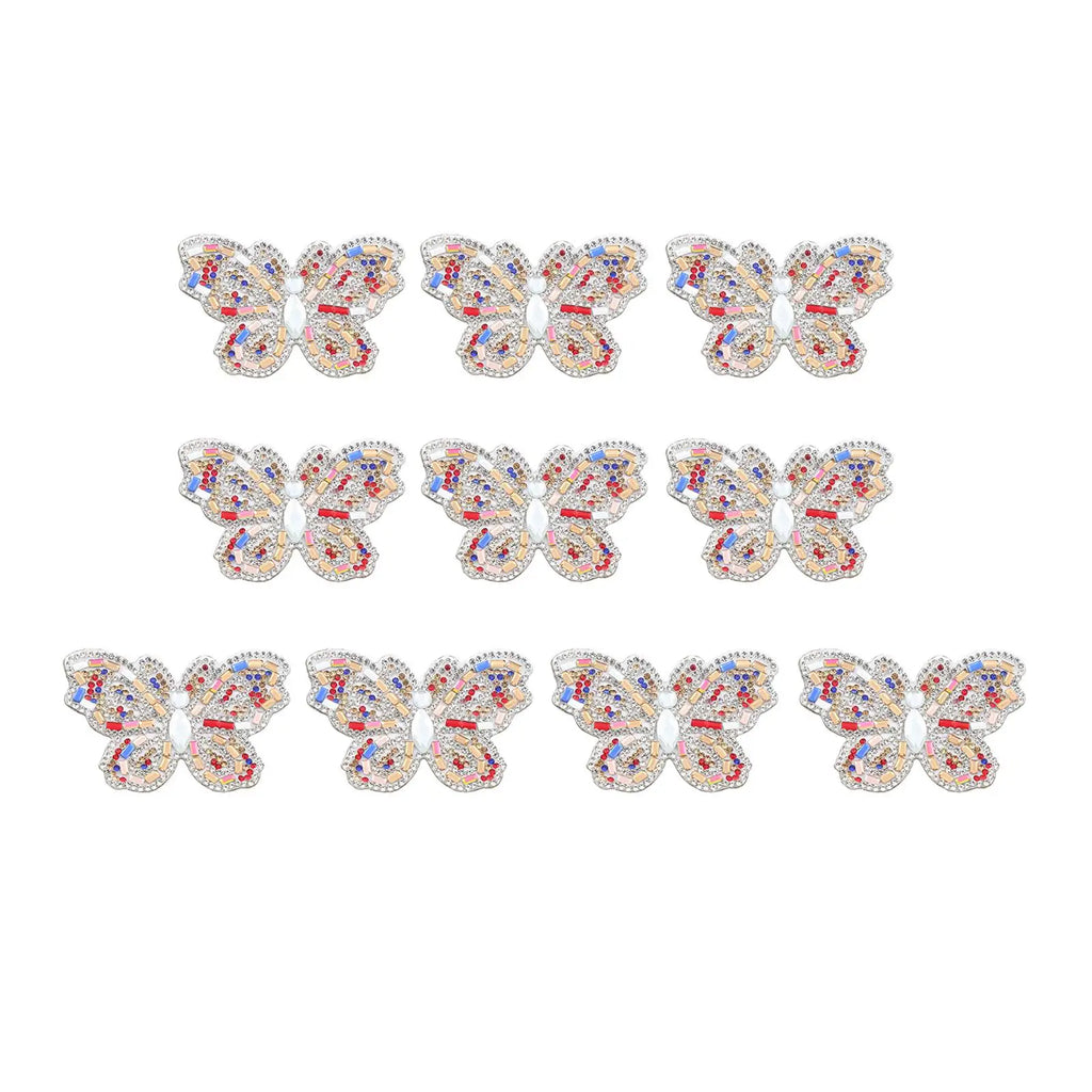 10-Pack Rhinestone Butterfly Iron-On & Sew-On Patches
