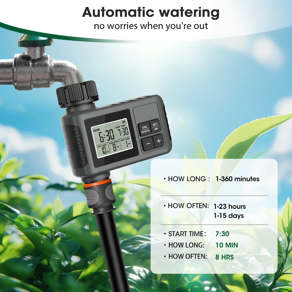 LCD Atomizing Sprinkler Timer Irrigation Kit – Auto Watering