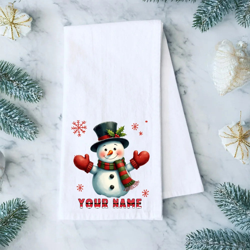 Personalized Christmas Tea Towel – Festive Holiday Kitchen Gift
