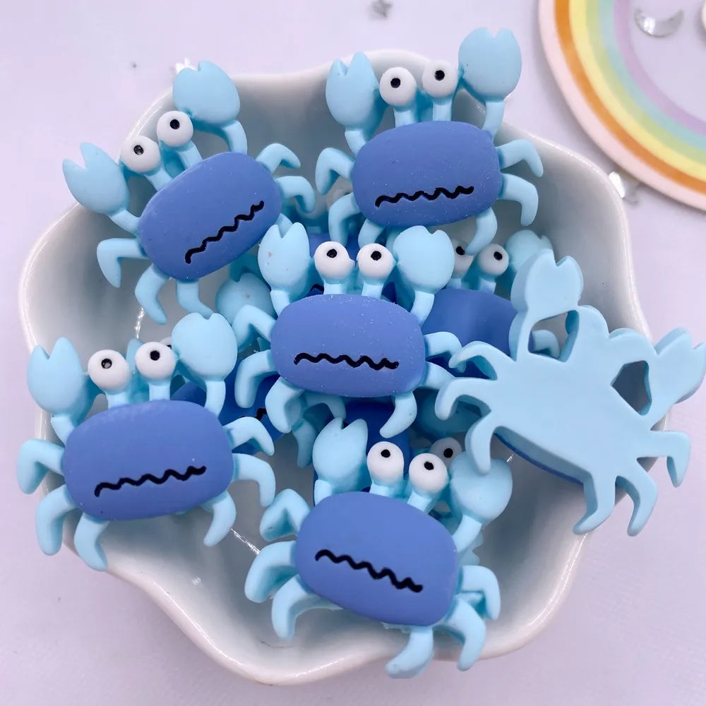 10pcs Kawaii Resin Crab Flatback Cabochons – DIY Craft Decor