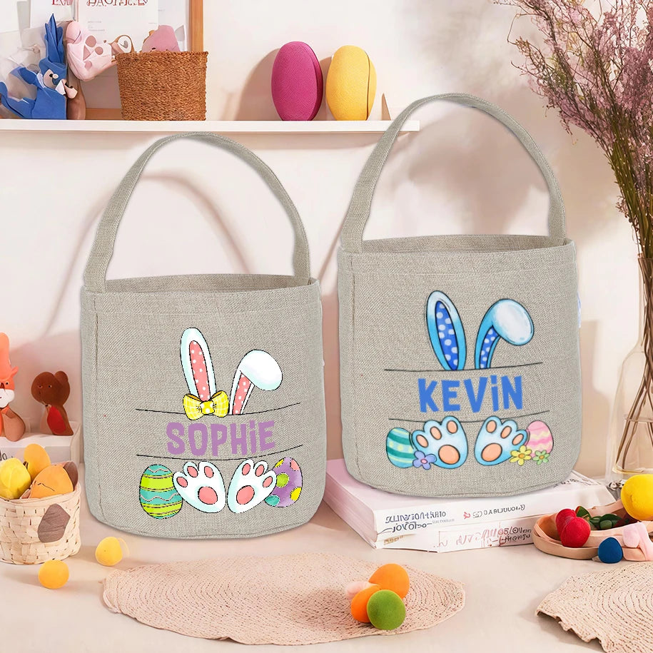 Personalized Easter Bunny Basket Bag – Kids Monogram Tote