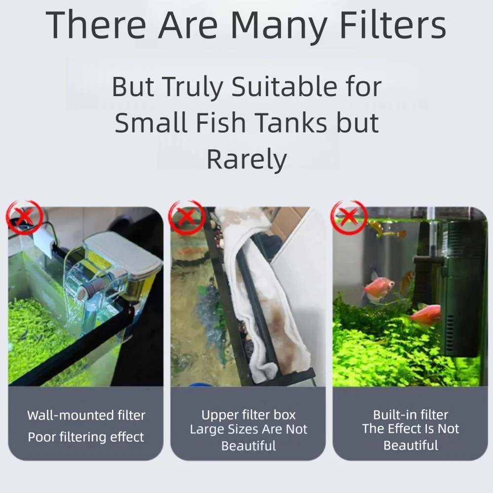 Wall-Mounted Fish Tank with Silent Waterfall Filter & Pump