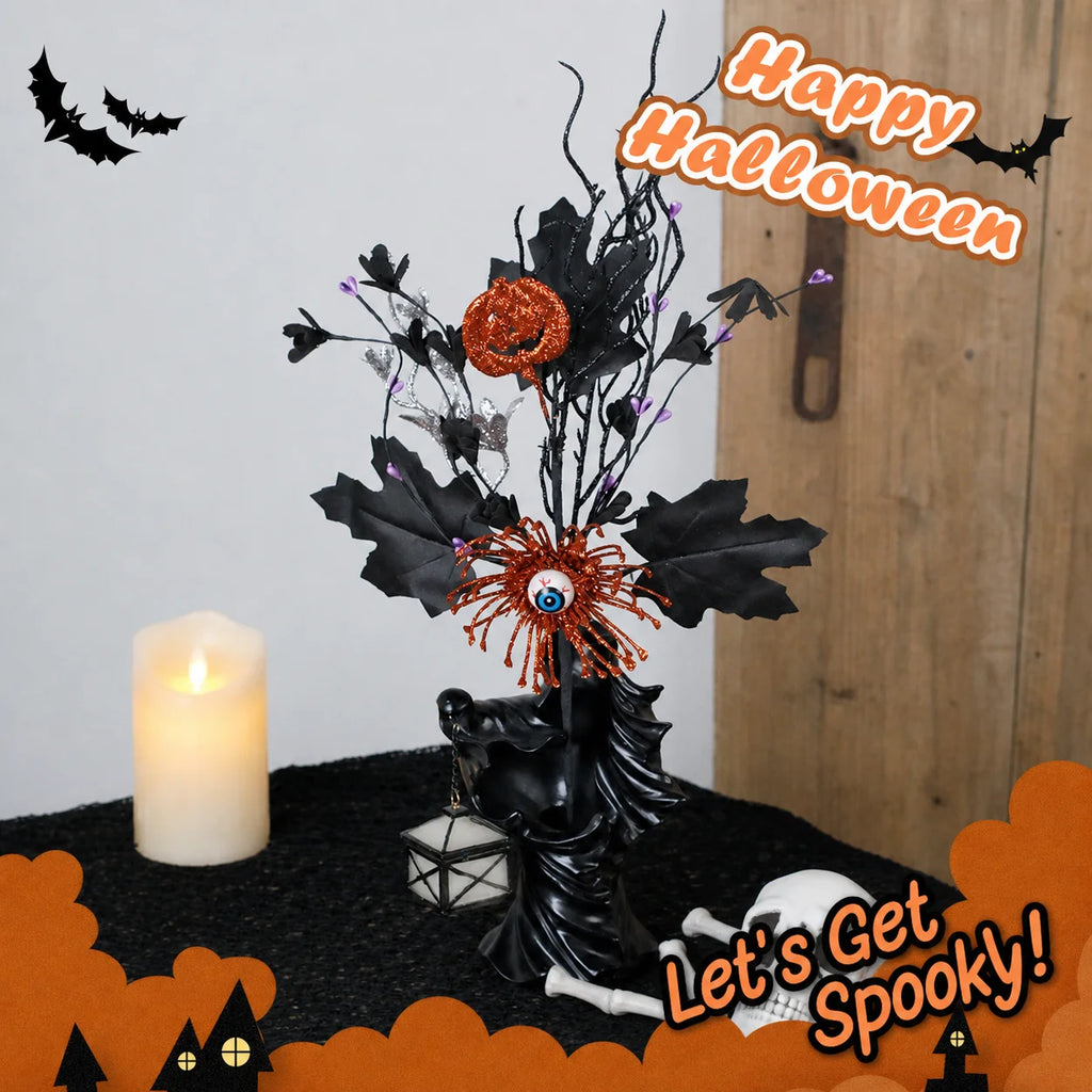 Halloween Gothic Jack O Lantern Artificial Floral Pick Stem