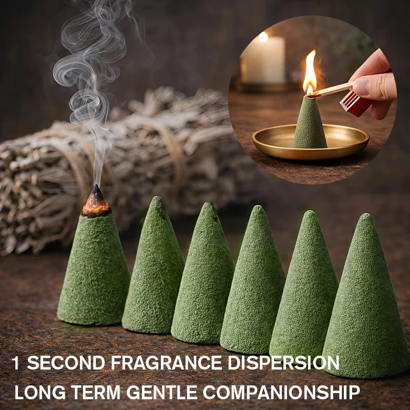 40-Pack Vanilla Incense Cones in Sealed Jar | Aromatherapy
