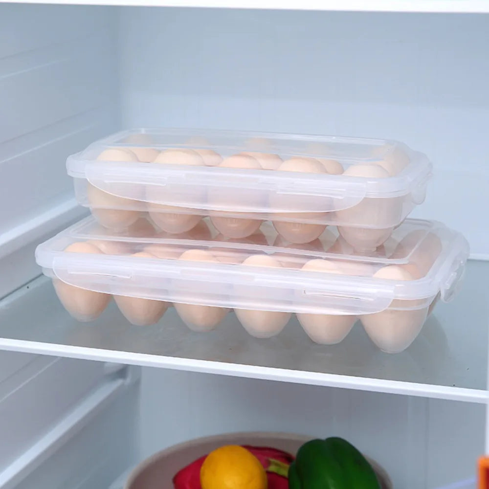 Transparent Egg Storage Box with Lid | 10 & 18 Grid Organizer