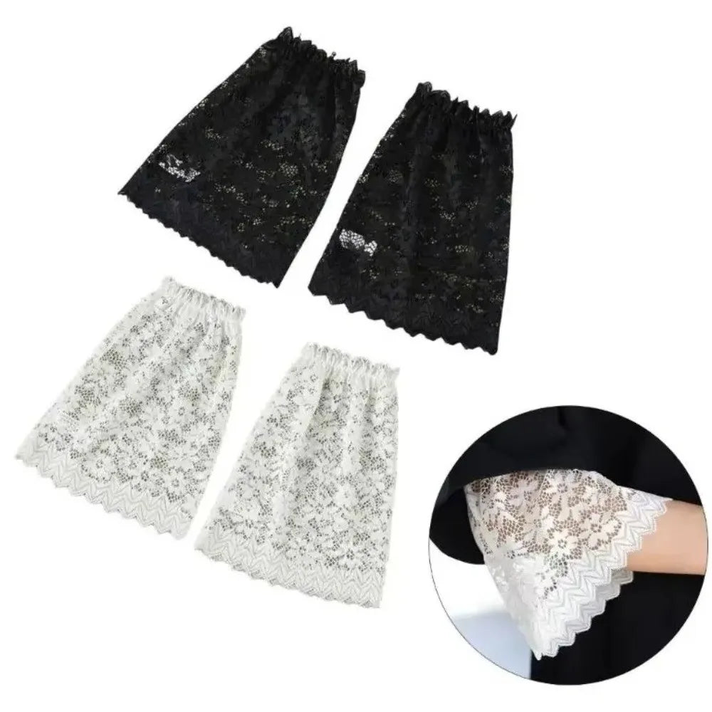 Women's Lace Arm Sleeves – Elastic Decorative Cuffs, 1 Pair