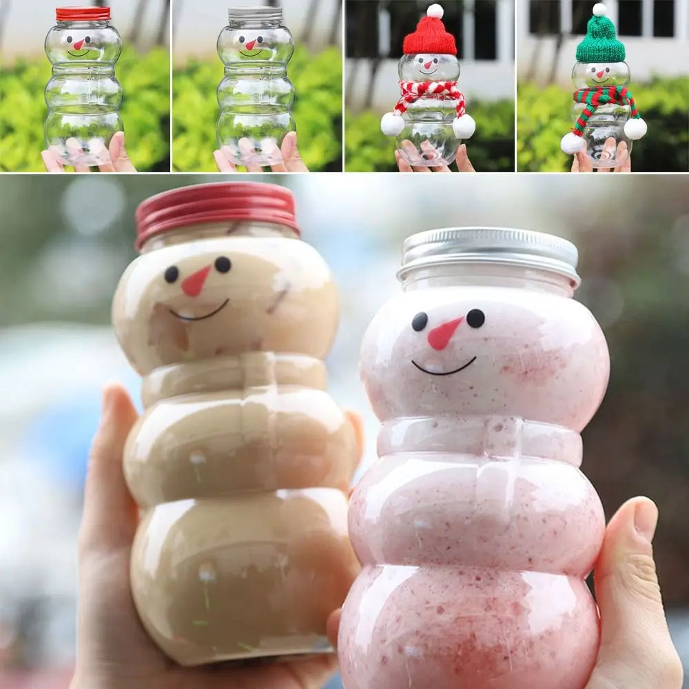 500ml Christmas Snowman Candy Jar – Festive PET Storage Bottle