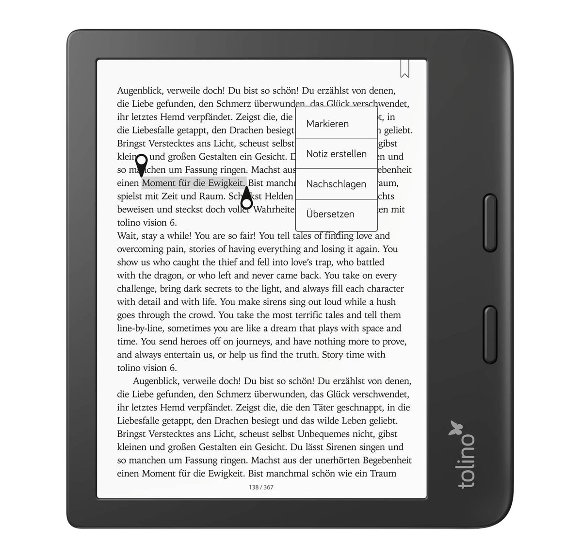 Tolino Vision 6 7" E-Reader | E-Ink 300ppi, 16GB, Waterproof