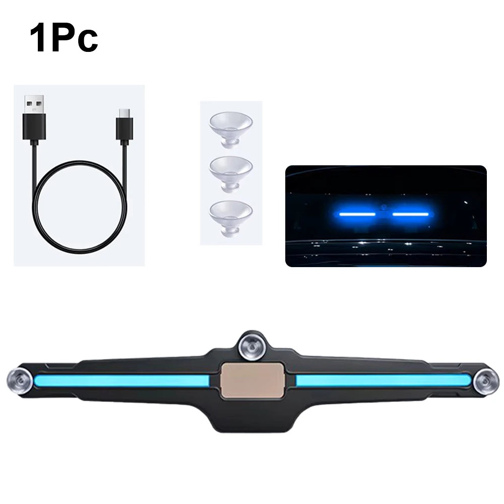 Solar LED Car Warning Light – Ice Blue Ambient Strip IP68