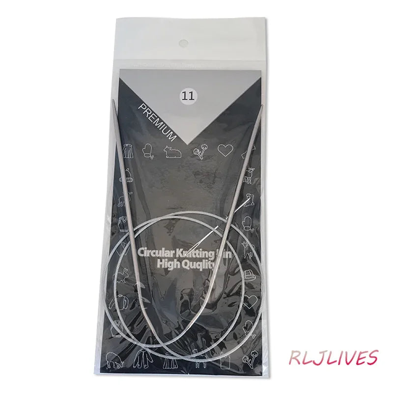 Stainless Circular Knitting Needles – 11 Sizes, 80cm