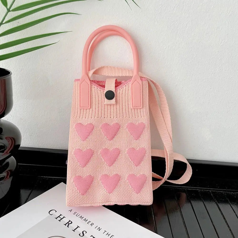 Handmade Knit Mini Wrist Bag – Phone & Shoulder Handbag
