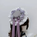 Lolita Floral Lace Mini Hat Fascinator with Lavender Bow