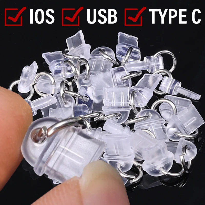 Transparent Dust Plugs – USB-C, Lightning & Micro USB